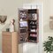 Costway Door Wall Mount Touch Screen LED Light Mirrored Jewelry Cabinet Storage White/Coffee/Black
